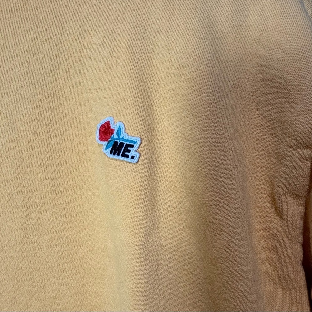 Melody Ehsani Yellow Crewneck Sweater Sweatshirt with Rose Patch - Picture 2 of 5